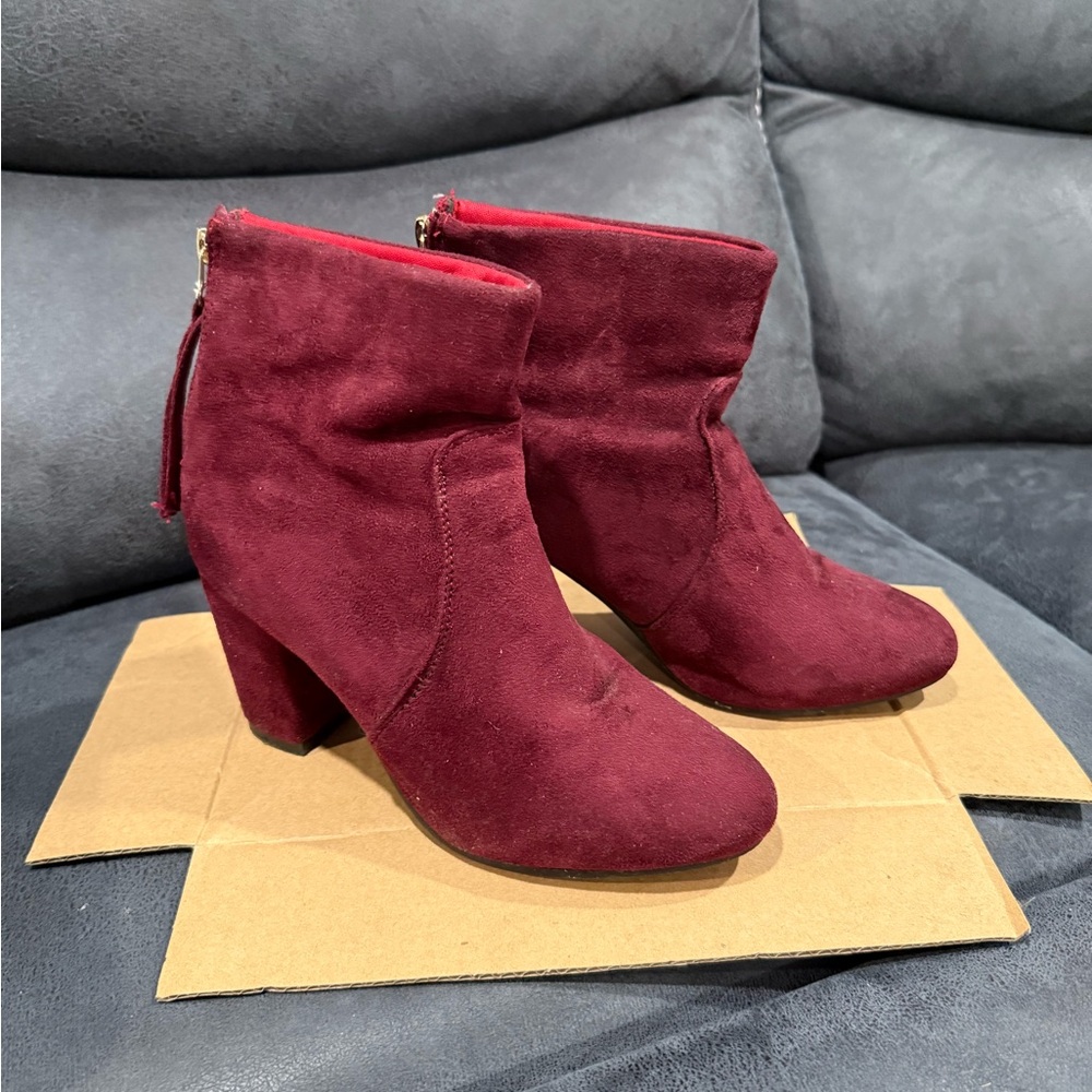 Streetwear Society Burgundy Ankle Boots